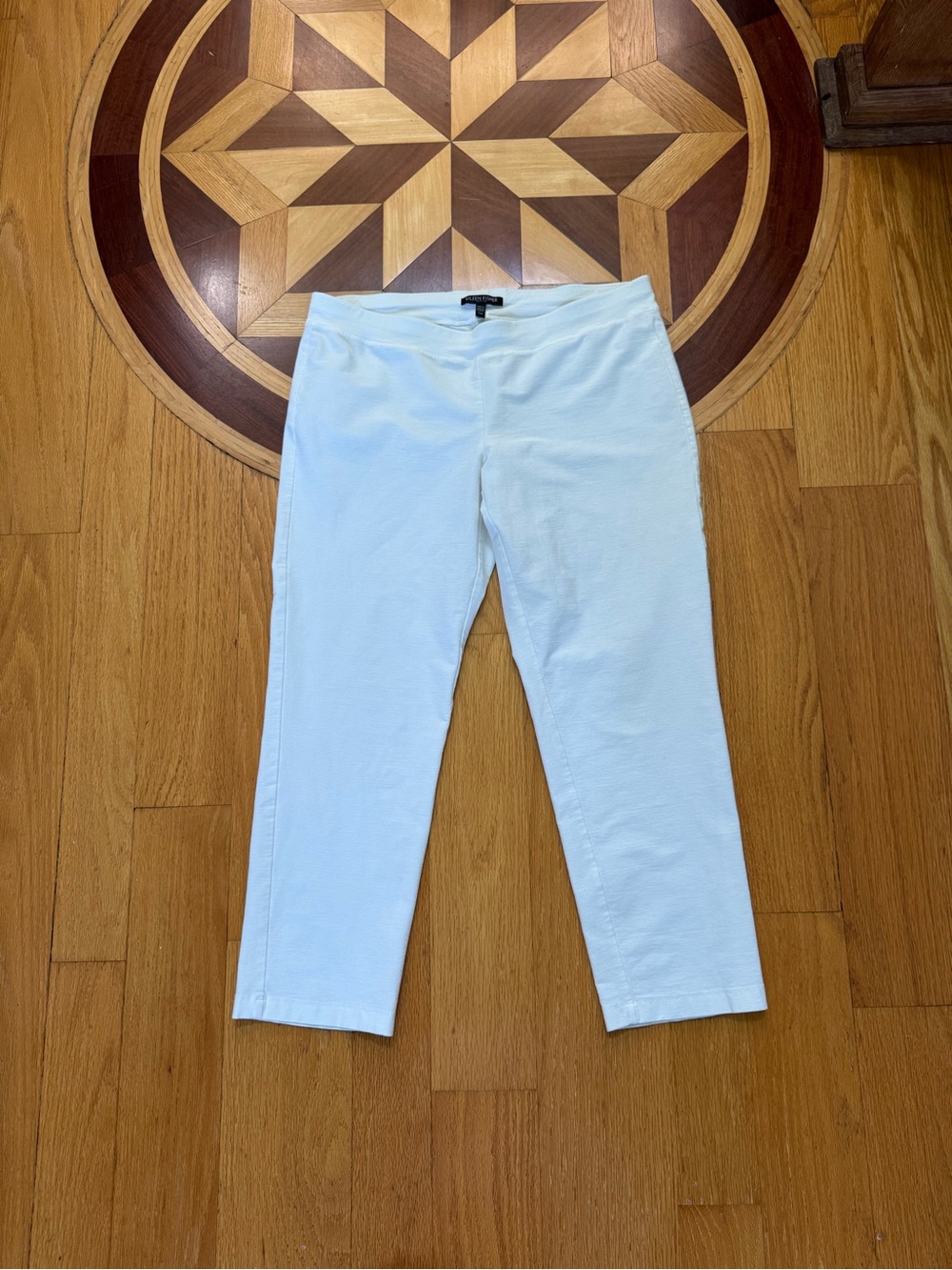 Eileen Fisher Petite White Cropped Slim Pants